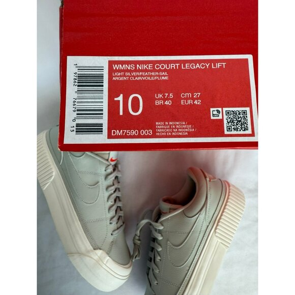 10 WOMEN'S NIKE COURT LEGACY LIFT LIGHT GREEN DM7590-003 PLATFORM - Picture 8 of 9
